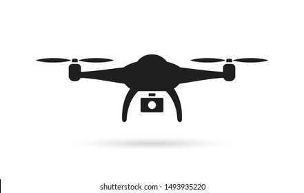 Icono de vector dron en fondo blanco