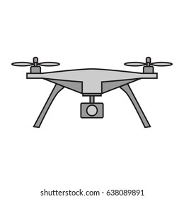 Drone vector icon on white background.