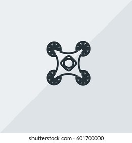 Drone Vector Icon, The outlined symbol of drone. Simple, modern flat vector illustration for mobile app, website or desktop app  