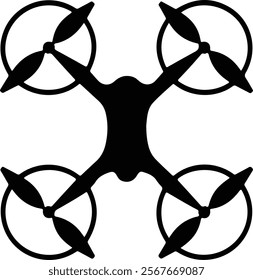 Drone vector icon. Quadrocopter illustration sign. Drone symbol.