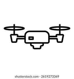 Drone vector icon, representing aerial technology, remote control, flying devices, and modern delivery