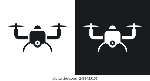 Drone vector icon set in black color.