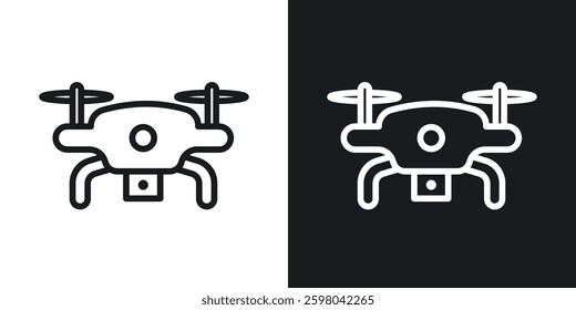 Drone vector icon set in black and white color.