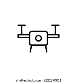 Drone vector icon set. Drone with camera for photographing and recording video.