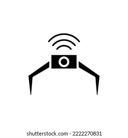 Drone vector icon set. Drone with camera for photographing and recording video.
