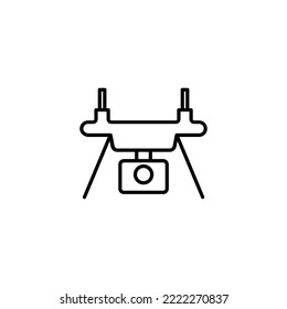 Drone vector icon set. Drone with camera for photographing and recording video.