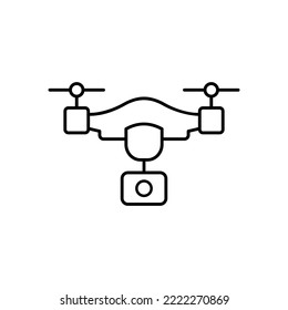 Drone vector icon set. Drone with camera for photographing and recording video.