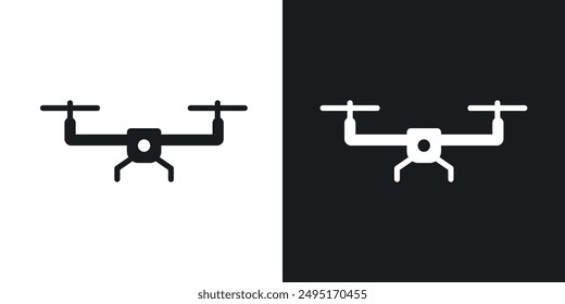 Drone vector icon set in solid style.