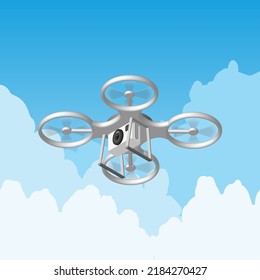 drone vector illustration. Flying drone template