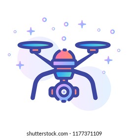 A drone vector illustration in line color design