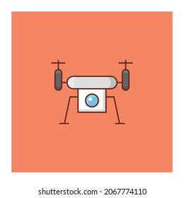 drone Vector illustration on a transparent background. Premium quality symbols.Vector line flat color icon for concept and graphic design.