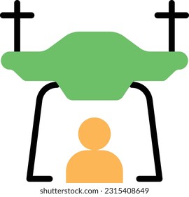 ilustración drone Vector en un fondo transparente. Símbolos de calidad superior. Iconos vectoriales de color de línea para el concepto y el diseño gráfico.