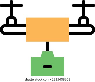 drone Vector illustration on a transparent background. Premium quality symmbols. Line Color vector icons for concept and graphic design.