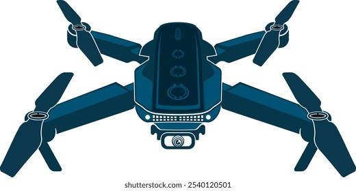 Ilustração de vetor de drone sobre fundo branco
