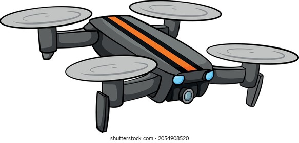 Drone Vector illustration, quadrocopter stylized vector 