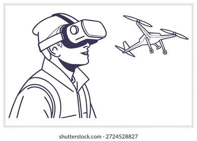 Drone Vector Illustration Set UAV, Aerial Technology, Quadcopter, Remote Control Drone