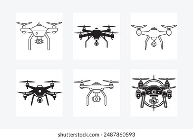 Drone Vector Illustrations design. High-Quality line art Vector Illustration Graphics for Modern Design Projects,