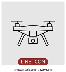 Icono de línea vector drone.