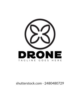 drone vector logo design style template black and white 