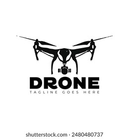 drone vector logo design style template black and white 