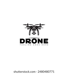 drone vector logo design style template black and white 