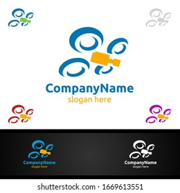 Drone Vector Logo Design for Video Photo or Photography Concept