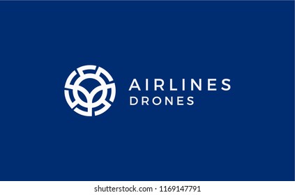 Drone vector logo. Icon. Suitable For Infographics , Company Logo, Print, Digital, Icon, Apps