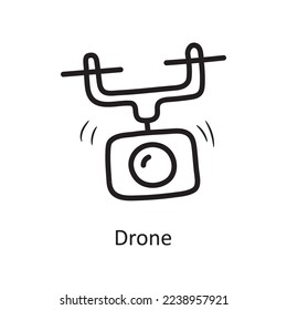 Ilustración de diseño de iconos del contorno del vector del dron. Símbolo de entretenimiento en el archivo EPS 10 de fondo blanco
