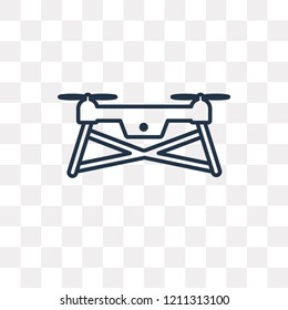 Drone vector outline icon isolated on transparent background, high quality linear Drone transparency concept can be used web and mobile