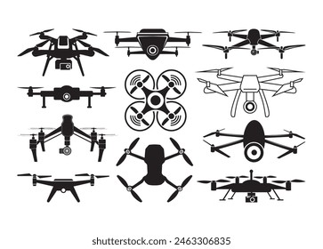 Drone vector for print, Drone clipart, Drone vector illustration