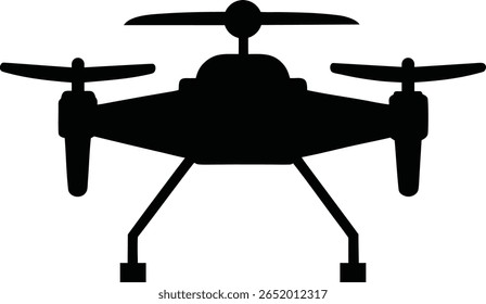 Arte e ilustración de la silueta del Vector del dron
