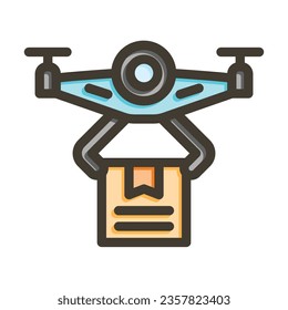 Drone Vector Thick Line Filled Colors Icon For Personal And Commercial Use.
