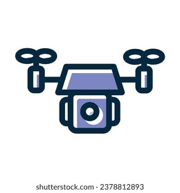 Drone Vector Thick Line Filled Dark Colors Icons For Personal And Commercial Use.

