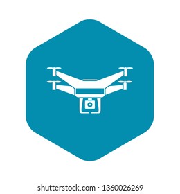 Drone video camera icon in simple style isolated on white background
