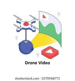 Drone Video isometric Colored illustration. EPS File stock illustration