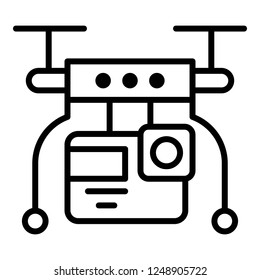 Drone video live icon. Outline drone video live vector icon for web design isolated on white background