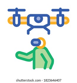 drone vr glasses remote controle icon vector. drone vr glasses remote controle sign. color symbol illustration