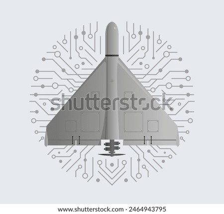 Drone War Suicide Loitering Munition, vector illustration.