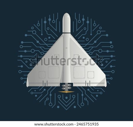 Drone War Suicide Loitering Munition, vector illustration.