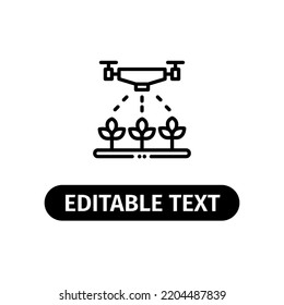 drone watering icon with editable stroke