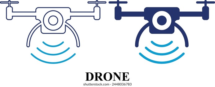 Drone web icons in line and fill style. Set of high quality Information technology signs for web and mobile app. Colorful Editable icon set of IT and Gadgets.