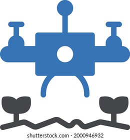 drone with white background. drone is a symbol of artificial intelligence.glyph colour  icon.