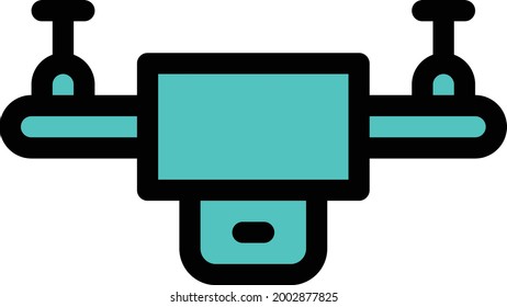 drone with white background. drone is a symbol of millitary.colour line icon.