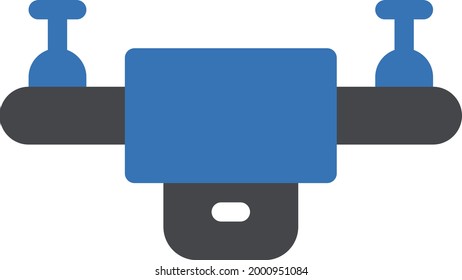 drone with white background.drone is a symbol of millitary.glyph colour icon.