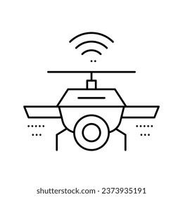 drone with wifi and camera line icon vector. drone with wifi and camera sign. isolated contour symbol black illustration