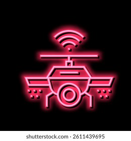 drone with wifi and camera neon light sign vector. drone with wifi and camera illustration