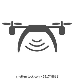 Drone Wifi Repeater vector icon. Style is flat symbol, gray color, rounded angles, white background.