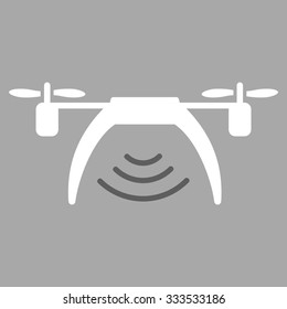 Drone Wifi Repeater vector icon. Style is bicolor flat symbol, dark gray and white colors, rounded angles, silver background.
