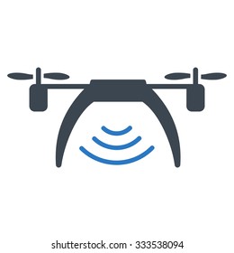 Drone Wifi Repeater vector icon. Style is bicolor flat symbol, smooth blue colors, rounded angles, white background.