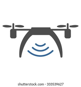 Drone Wifi Repeater vector icon. Style is bicolor flat symbol, cobalt and gray colors, rounded angles, white background.